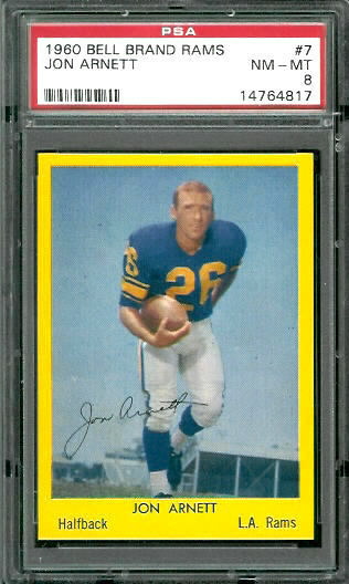 Jon Arnett - 1960 Bell Brand Rams #7 - PSA 8