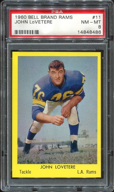 1960 Bell Brand Rams #11 - John LoVetere - PSA 8