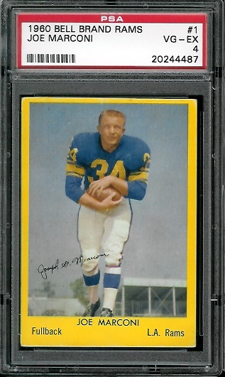 Joe Marconi - 1960 Bell Brand Rams #1 - PSA 4