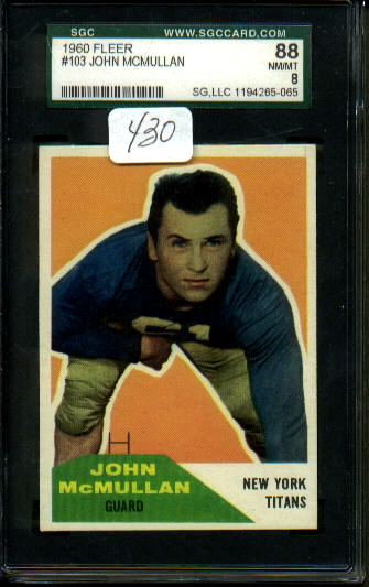 John McMullan - 1960 Fleer #103 - SGC 88