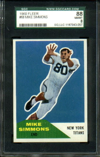 Mike Simmons - 1960 Fleer #68 - SGC 88