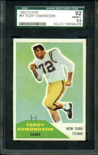 Teddy Edmondson - 1960 Fleer #91 - SGC 92