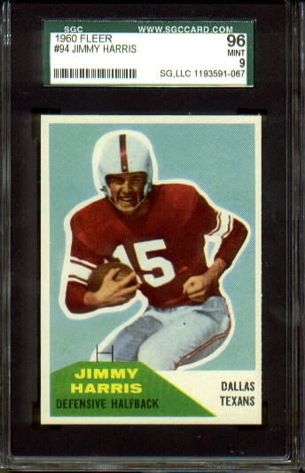 Jimmy Harris - 1960 Fleer #94 - SGC 96
