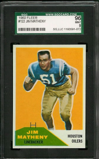 Jim Matheny - 1960 Fleer #122 - SGC 96