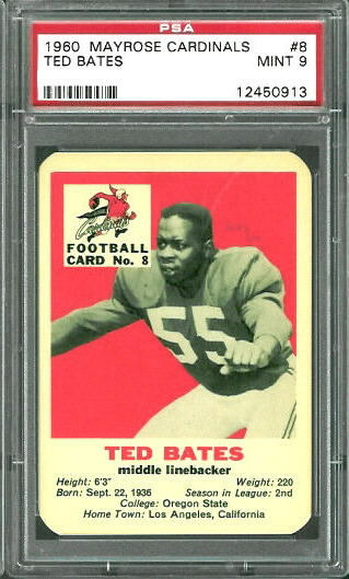 Ted Bates - 1960 Mayrose Cardinals #8 - PSA 9