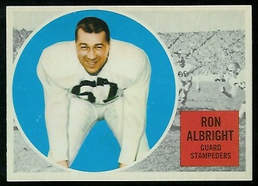 1960 Topps CFL #21 - Ron Allbright - nm