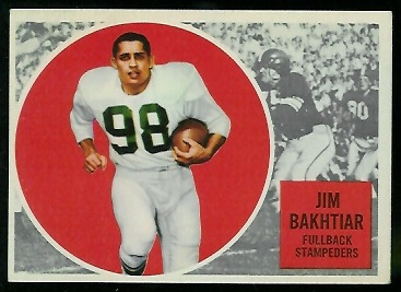 Jim Bakhtiar - 1960 Topps CFL #22 - exmt