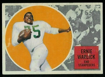 1960 Topps CFL #30 - Ernie Warlick - ex