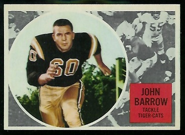 1960 Topps CFL #31 - John Barrow - exmt