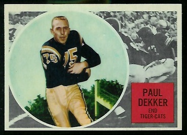 1960 Topps CFL #32 - Paul Dekker - nm