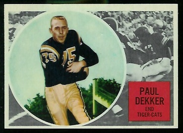 Paul Dekker - 1960 Topps CFL #32 - nm