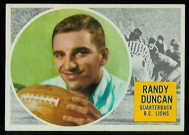 Randy Duncan - 1960 Topps CFL #5 - nm