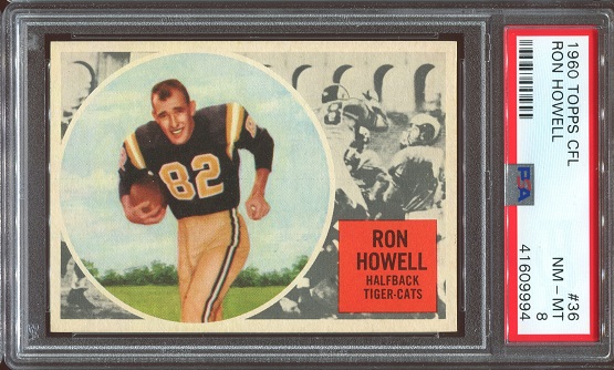 1960 Topps CFL #36 - Ron Howell - PSA 8