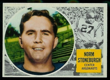 1960 Topps CFL #77 - Norm Stoneburgh - nm+ oc