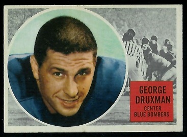 1960 Topps CFL #79 - George Druxman - exmt