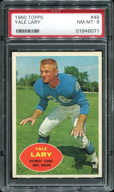 1960 Topps #48 - Yale Lary - PSA 8