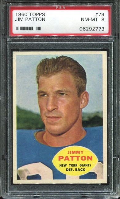 1960 Topps #79 - Jim Patton - PSA 8