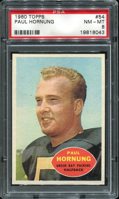 1960 Topps #54 - Paul Hornung - PSA 8