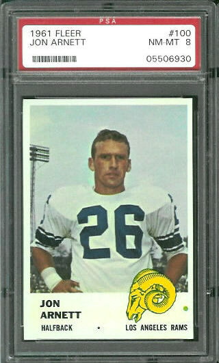 1961 Fleer #100 - Jon Arnett - PSA 8