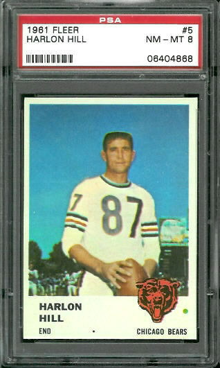 1961 Fleer #5 - Harlon Hill - PSA 8