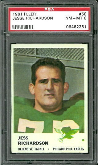 Jesse Richardson - 1961 Fleer #58 - PSA 8