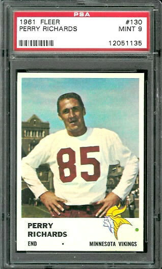 1961 Fleer #130 - Perry Richards - PSA 9