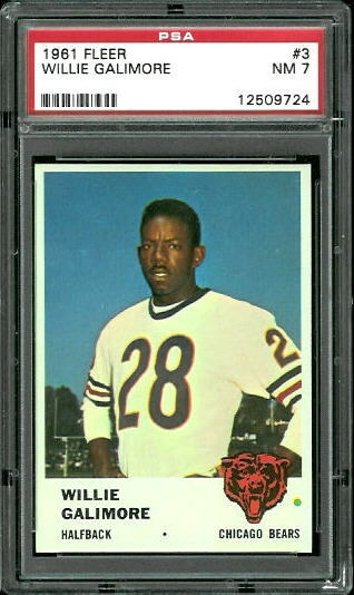 1961 Fleer #3 - Willie Galimore - PSA 7
