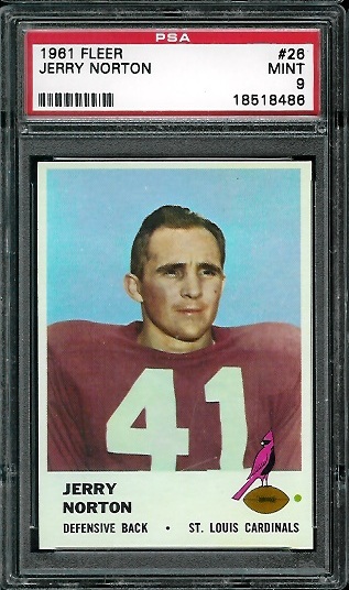 Jerry Norton - 1961 Fleer #26 - PSA 9