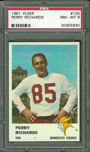 1961 Fleer #130 - Perry Richards - PSA 8