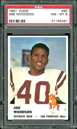 Abe Woodson - 1961 Fleer #65 - PSA 8