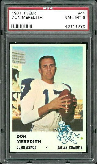 1961 Fleer #41 - Don Meredith - PSA 8