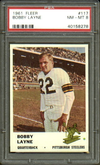 Bobby Layne - 1961 Fleer #117 - PSA 8