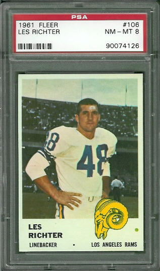 Les Richter - 1961 Fleer #106 - PSA 8