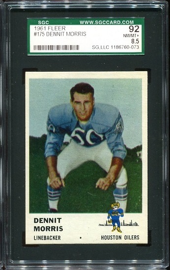 Dennit Morris - 1961 Fleer #175 - SGC 92