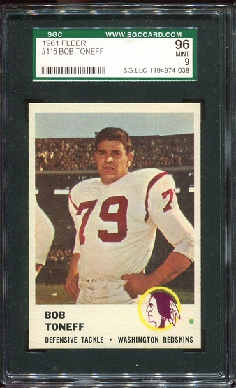 Bob Toneff - 1961 Fleer #116 - SGC 96