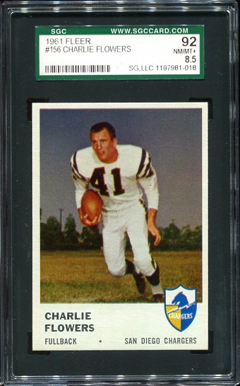 Charlie Flowers - 1961 Fleer #156 - SGC 92