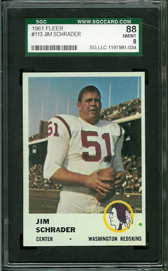 Jim Schrader - 1961 Fleer #113 - SGC 88