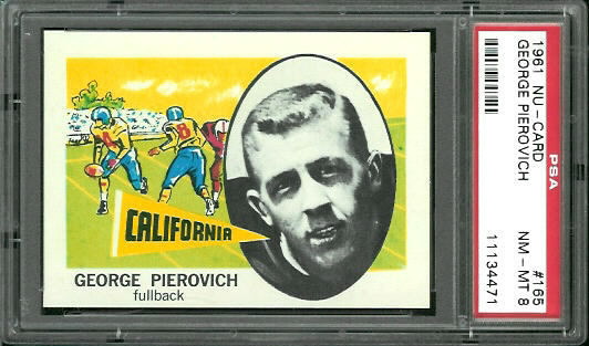 George Pierovich - 1961 Nu-Card #165 - PSA 8
