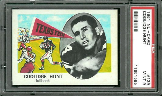 Coolidge Hunt - 1961 Nu-Card #139 - PSA 9