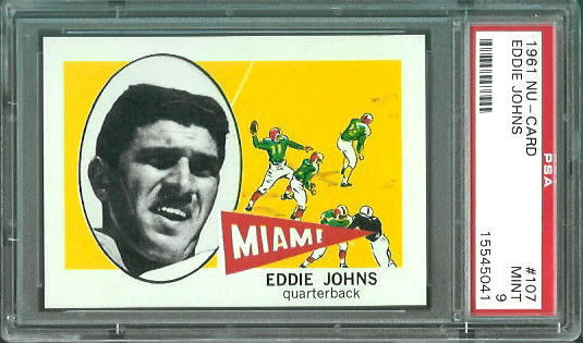 Eddie Johns - 1961 Nu-Card #107 - PSA 9