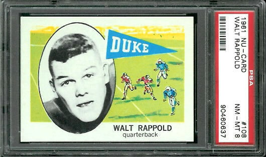 1961 Nu-Card #108 - Walt Rappold - PSA 8