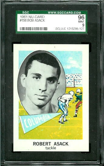 Bob Asack - 1961 Nu-Card #158 - SGC 96