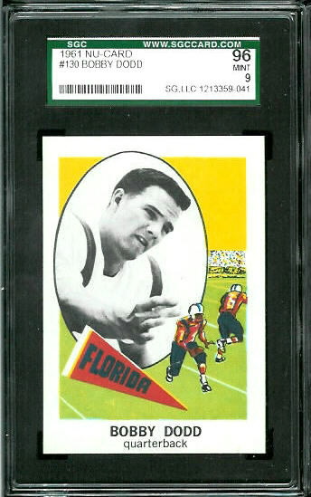 Bobby Dodd Jr - 1961 Nu-Card #130 - SGC 96