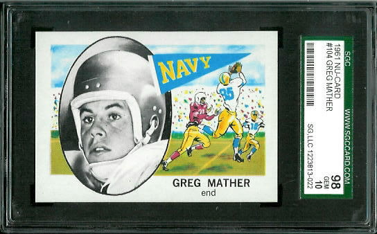 Greg Mather - 1961 Nu-Card #104 - SGC 98