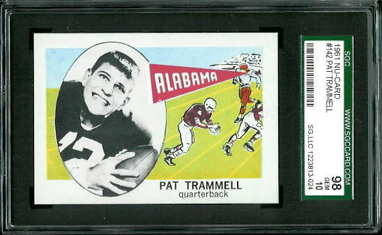 1961 Nu-Card #142 - Pat Trammell - SGC 98