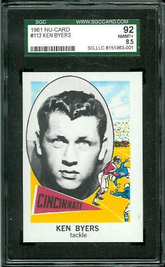 Ken Byers - 1961 Nu-Card #113 - SGC 92