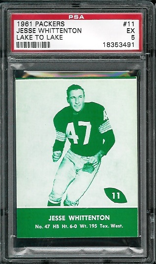 Jesse Whittenton - 1961 Packers Lake to Lake #11 - PSA 5