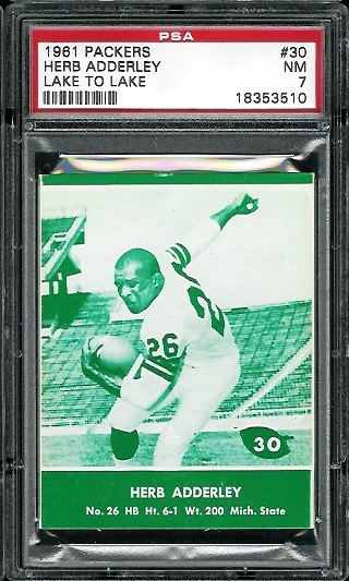 Herb Adderley - 1961 Packers Lake to Lake #30 - PSA 7