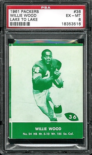 Willie Wood - 1961 Packers Lake to Lake #36 - PSA 6