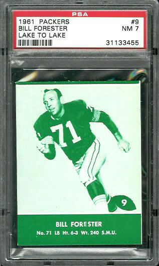 1961 Packers Lake to Lake #9 - Bill Forester - PSA 7
